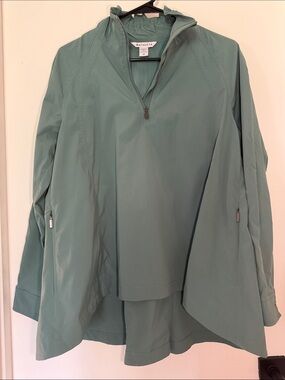 Athleta Advantage Poplin Pullover Jacket Top 1/4 Zip Sage Green XS